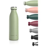 Lars NYSØM Botella de Acero Inoxidable de 500ml| Botella aislada 0.5l sin BPA | Botella de Agua a Prueba de Fugas para…